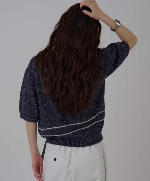 MUHET（ミュエータ） ポロシャツ ポロ glitter polo knit / グリッター