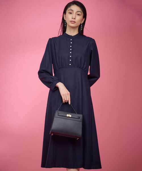 組曲（KUMIKYOKU） 長袖ワンピース 1 ネイビー レディース : ZOZOTOWN