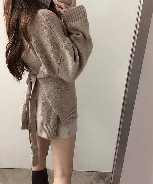 「Girly Doll」 タートルネックニット F ベージュ レディース_画像3