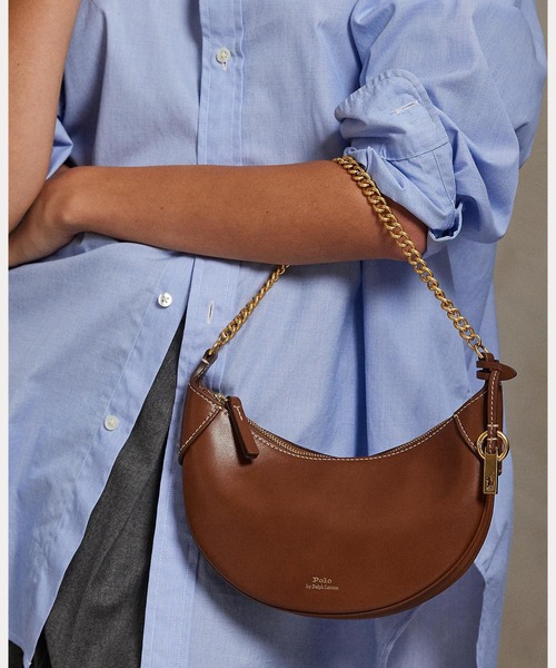 ローレンラルフローレン　トートバッグ　ショルダーバッグ チェーン エンボスロゴ Polo ID レザー ミニ チェーン バッグ