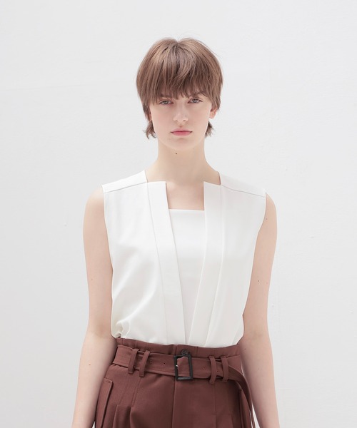 ブラウス シャツ deep squre Vneck pullover(ディープスクエアVネックプルオーバー) レディース