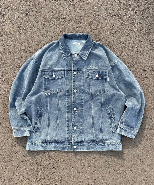 Perushu 「Perushu」 デニムジャケット LARGE グレー メンズ
