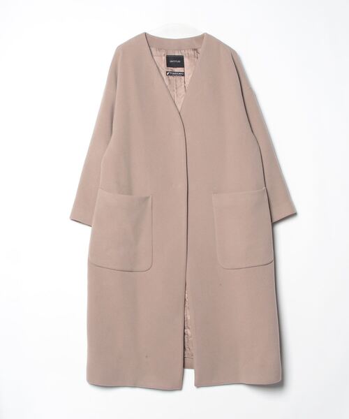 UNTITLED（アンタイトル） ノーカラーコート 44 サンドベージュ