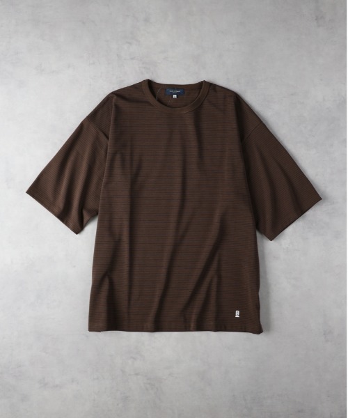 BACK NUMBER tシャツ 「BACK NUMBER」裾ロゴ刺繍ボーダーTシャツ (T/C