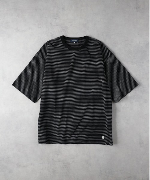 BACK NUMBER tシャツ 「BACK NUMBER」裾ロゴ刺繍ボーダーTシャツ (T/C