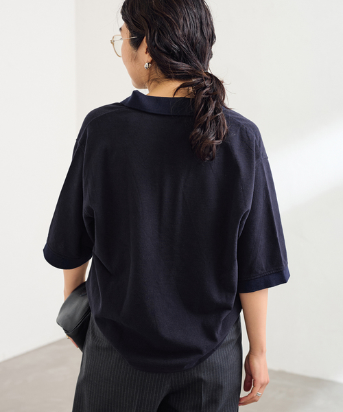 「LOEFF」 半袖シャツ 0 ブラック レディース LOEFF tシャツ 「LOEFF」スビンコットン ショートスリーブ T