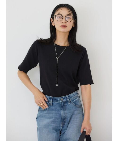 「AMERICAN HOLIC」 半袖カットソー M ブラック レディース