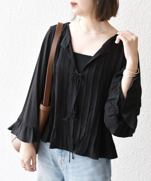 0❤︎chasty❤︎フレアスリーブブラウス❤︎新品 CLEAR BASIC ブラウス シャツ オープンショルダーフレアスリーブ