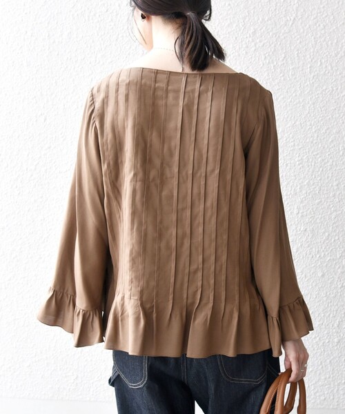 SHIPS any ブラウス シャツ any:「洗濯機可能」ラッフル リボン