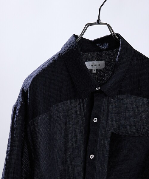 ABAHOUSE（アバハウス） シャツ スーパーシアー ラメドビー 半袖シャツ