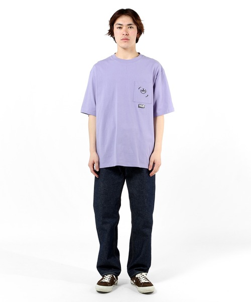 「HUF」 半袖Tシャツ MEDIUM ライトパープル メンズ