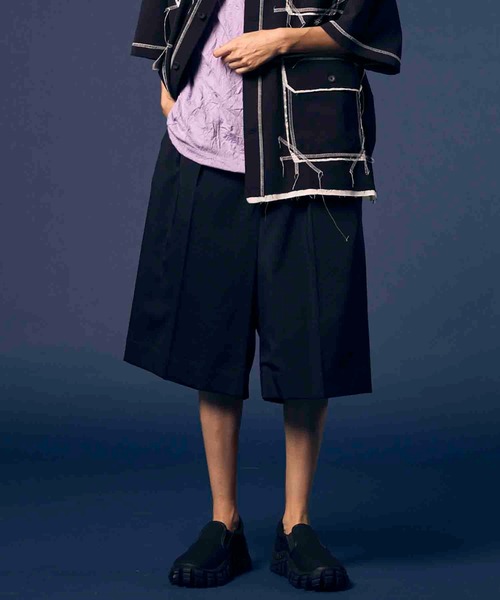 【MAISON SPECIAL】 Wide Short Pants ネイビー　0 MAISON SPECIAL（メゾンスペシャル） ワイドパンツ パンツ メンズ
