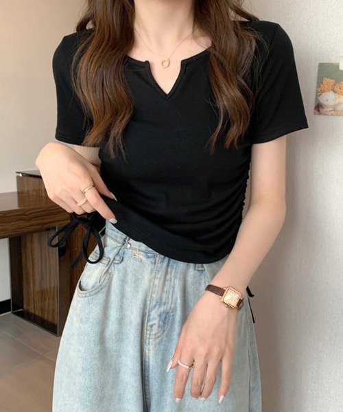 「Amulet」 半袖カットソー X-LARGE ブラック レディース_画像3