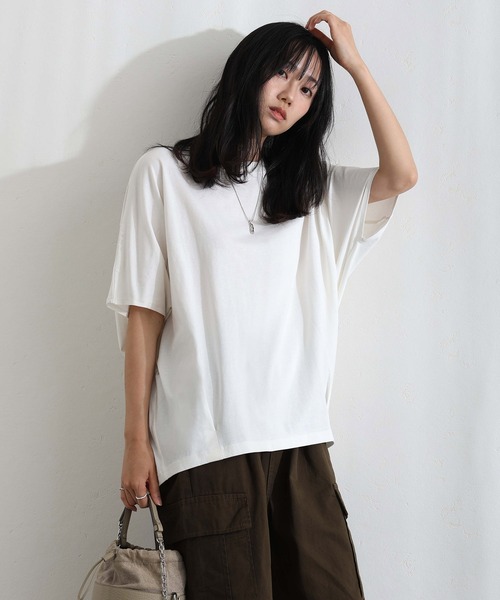 ElegChic tシャツ コットンコクーンシルエットプルオーバー レディース 