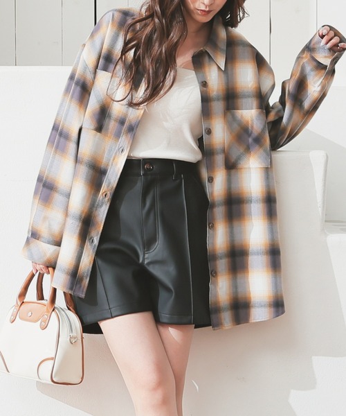 Honeys（ハニーズ） ブラウス シャツ チェックゆるシャツ レディース
