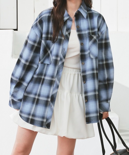 Honeys（ハニーズ） ブラウス シャツ チェックゆるシャツ レディース
