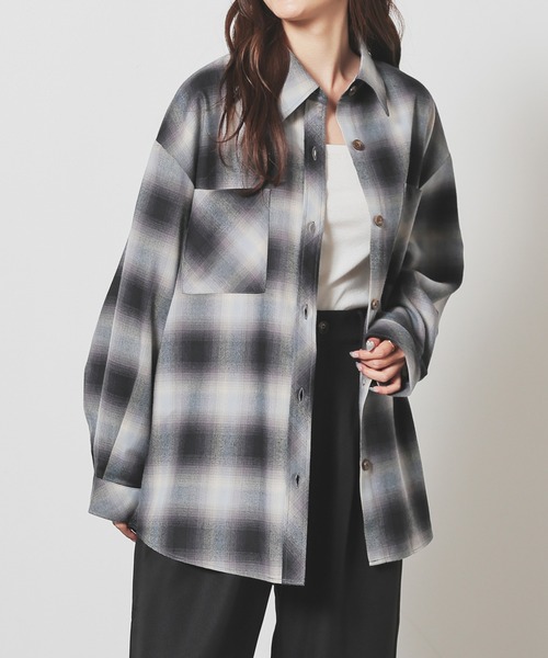 Honeys（ハニーズ） ブラウス シャツ チェックゆるシャツ レディース
