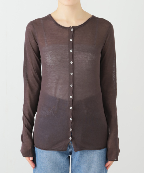 SLOBE IENA コットンシルクカーディガン　グレー　F SLOBE IENA コットンシルクカーディガン グレー F - メルカリ