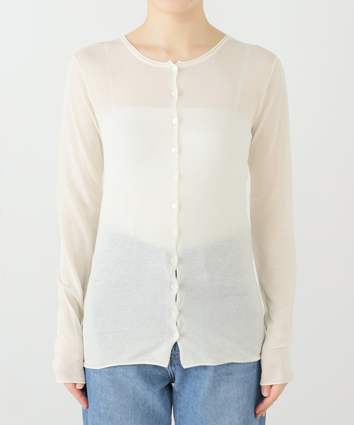 SLOBE IENA コットンシルクカーディガン　グレー　F SLOBE IENA コットンシルクカーディガン グレー F - メルカリ