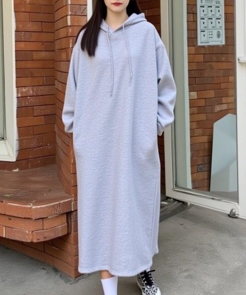 cammie ワンピース サイドスリットフード付きワンピース : ZOZOTOWN