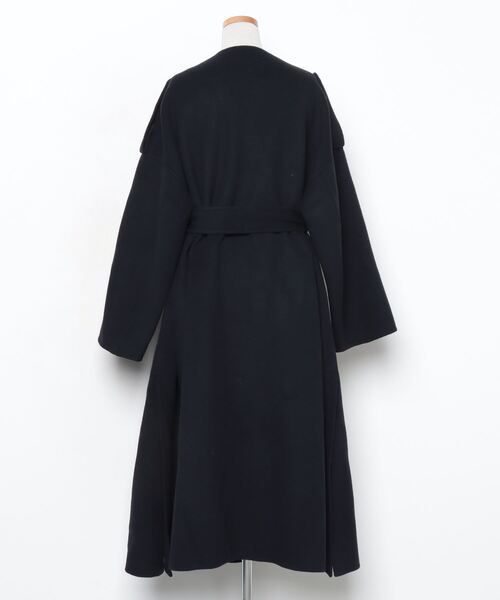 ebure ノーカラーコート 38 ネイビー レディース : ZOZOTOWN Yahoo!店