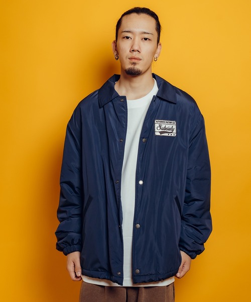 ブルー　Blue　コラボコーチボアジャケット　ブルゾン コーチジャケット ボア コラボ メンズアウター プリント BLUCO【ブルコ