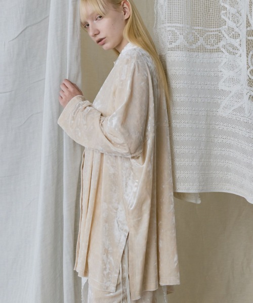 Libra Cue（リブラ キュー） ブラウス シャツ ベロアオーバーシャツ