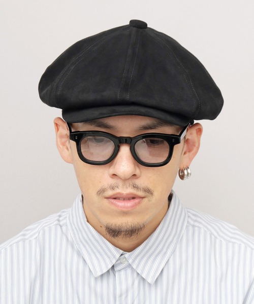 rare Roen studded キャスケット Ruben 帽子 キャスケット スエード調 ピーチスキン ボリューム
