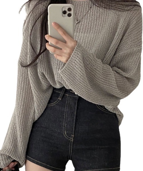 「gossip！ロサンゼルス」 長袖ニット FREE グレー レディース_画像3