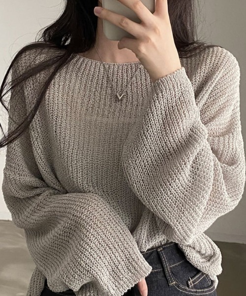 「gossip！ロサンゼルス」 長袖ニット FREE グレー レディース_画像4