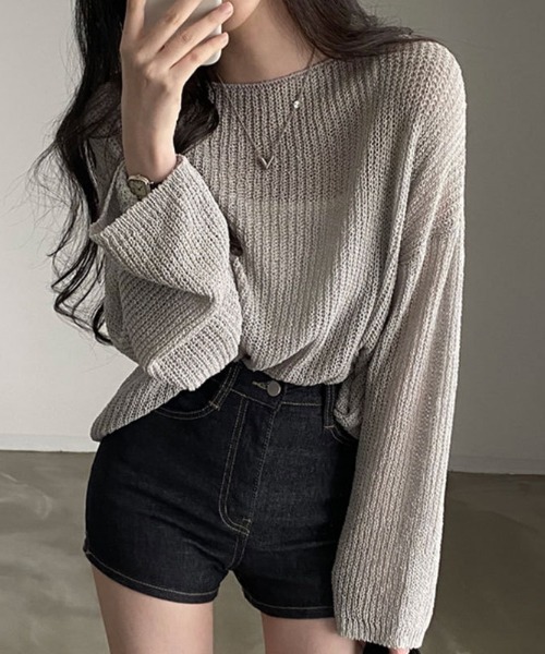 「gossip！ロサンゼルス」 長袖ニット FREE グレー レディース_画像5