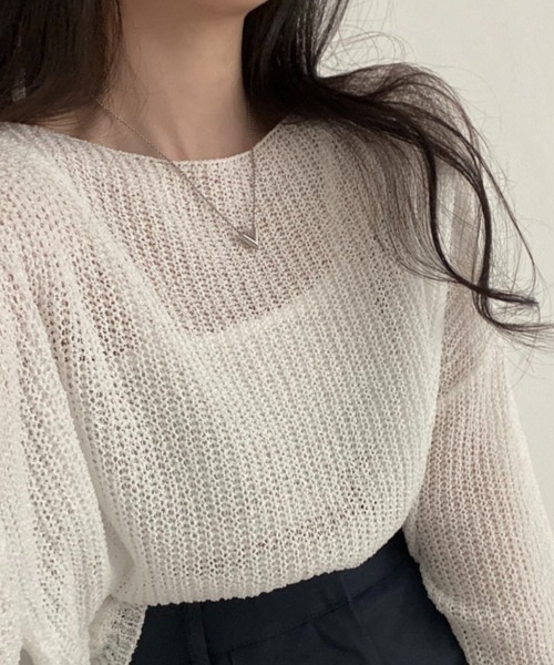 「gossip！ロサンゼルス」 長袖ニット FREE グレー レディース_画像7