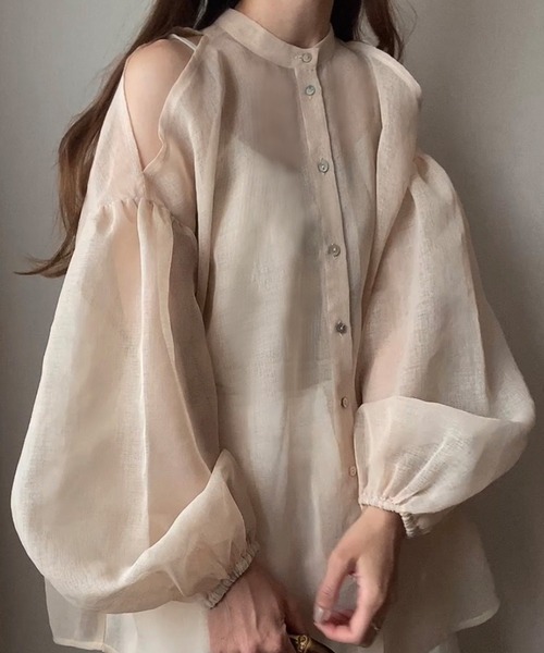 「FILLOU」 長袖ブラウス MEDIUM ブラウン レディース_画像5