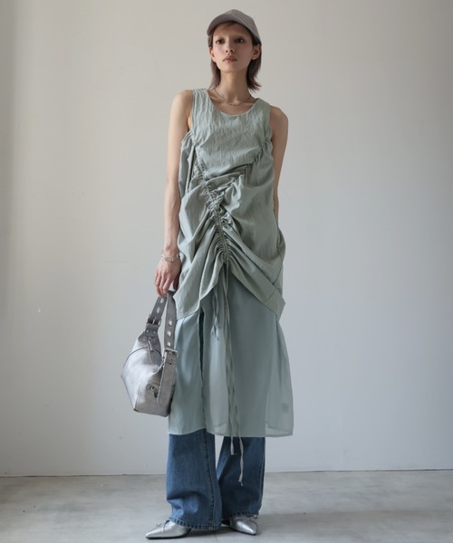 「Ulysses」 「Doula Doula」ノースリーブワンピース F ベージュ レディース_画像2