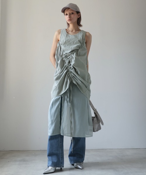 「Ulysses」 「Doula Doula」ノースリーブワンピース F ベージュ レディース_画像4