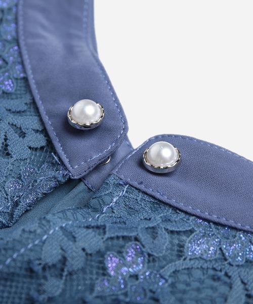 「DRESS PLUS」 半袖ワンピース X-LARGE グレイッシュブルー レディース_画像8