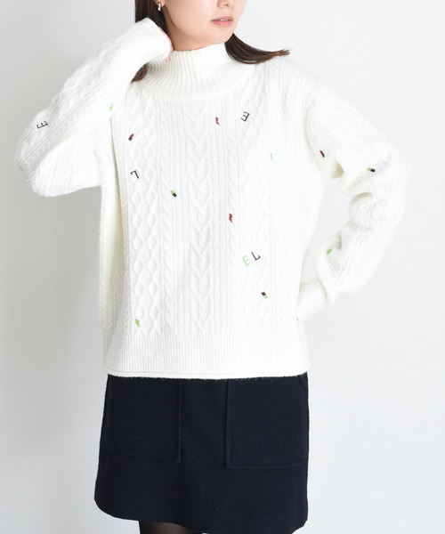Eimee Law（エイミーロウ） ニット セーター カラフル刺繍ハイネック