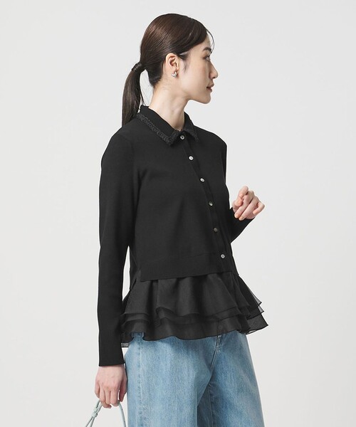 UNITED ARROWS レディー ポロコンビ ロングスリーブニット UNITED ARROWS（ユナイテッドアローズ） カーディガン レディー