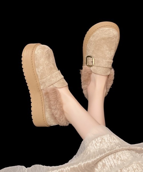 ローファー 厚底ファー ムートンローファー レディース : ZOZOTOWN