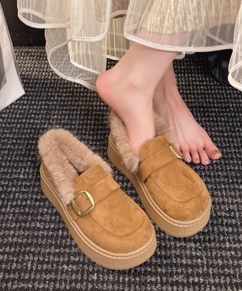 ローファー 厚底ファー ムートンローファー レディース : ZOZOTOWN