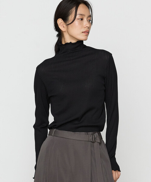 ギャバジン K．T（Gabardine K．T）/【前後2WAY】シアーストライプジャージー シアーストライプカットソー Gabardine K.T（ギャバジンK.T） tシャツ 「 +サイズ 」 「前後2WAY