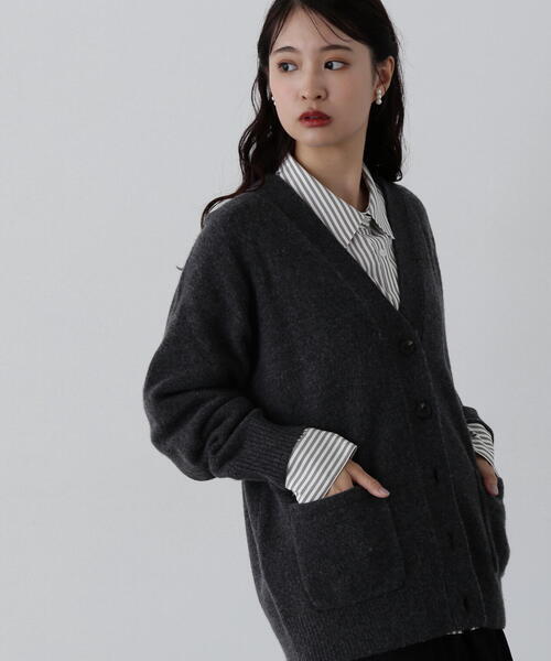 「N.（N. Natural Beauty Basic）」 ニットカーディガン MEDIUM ライトグレー レディース_画像2