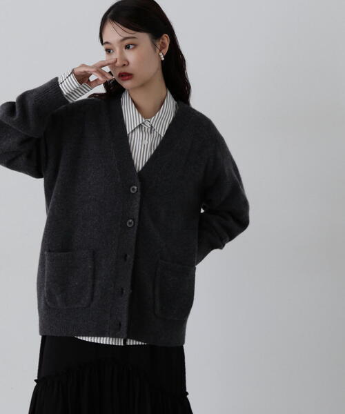 「N.（N. Natural Beauty Basic）」 ニットカーディガン MEDIUM ライトグレー レディース_画像3