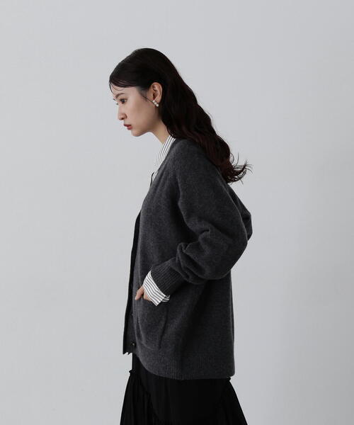 「N.（N. Natural Beauty Basic）」 ニットカーディガン MEDIUM ライトグレー レディース_画像4
