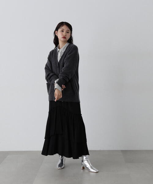「N.（N. Natural Beauty Basic）」 ニットカーディガン MEDIUM ライトグレー レディース_画像5