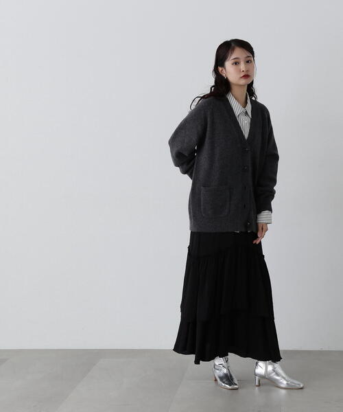 「N.（N. Natural Beauty Basic）」 ニットカーディガン MEDIUM ライトグレー レディース_画像7
