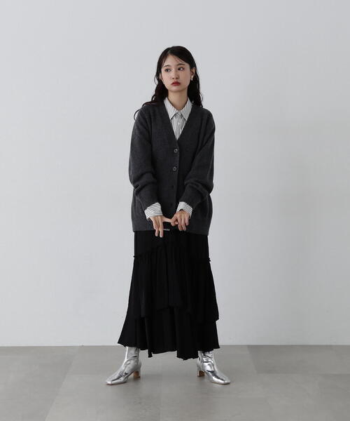 「N.（N. Natural Beauty Basic）」 ニットカーディガン MEDIUM ライトグレー レディース_画像8