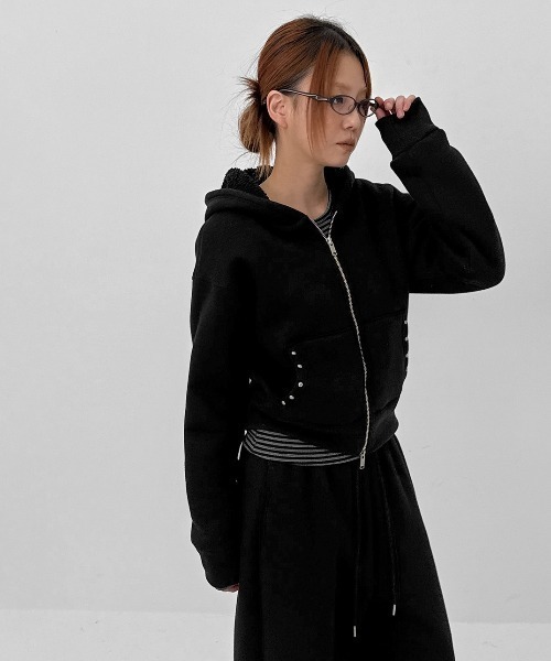 BLACKUP パーカー BLACKUP（ブラックアップ） パーカー 「MADE」 リベットボアスウェット