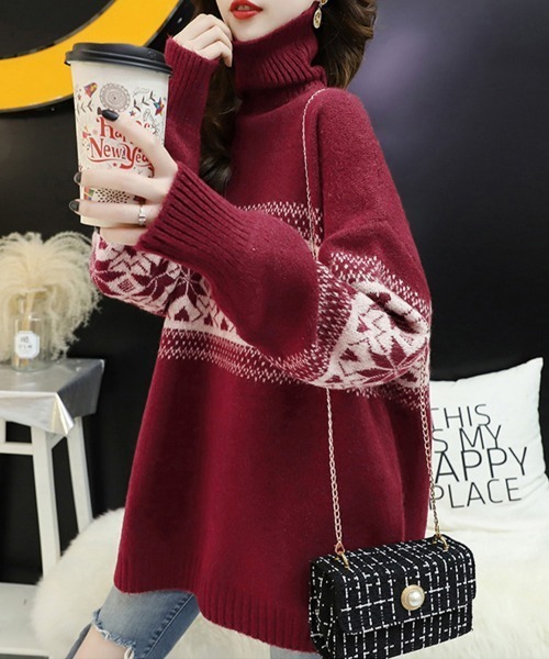 roku ノルディックニット 6（ロク）の「＜6(ROKU)＞NORDIC ASYMMETRY TURTLE NECK KNIT/ニット