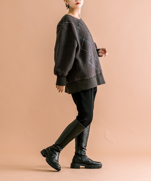 「ear PAPILLONNER」 「SUM1 STYLE」長袖カットソー FREE グレー レディース_画像4
